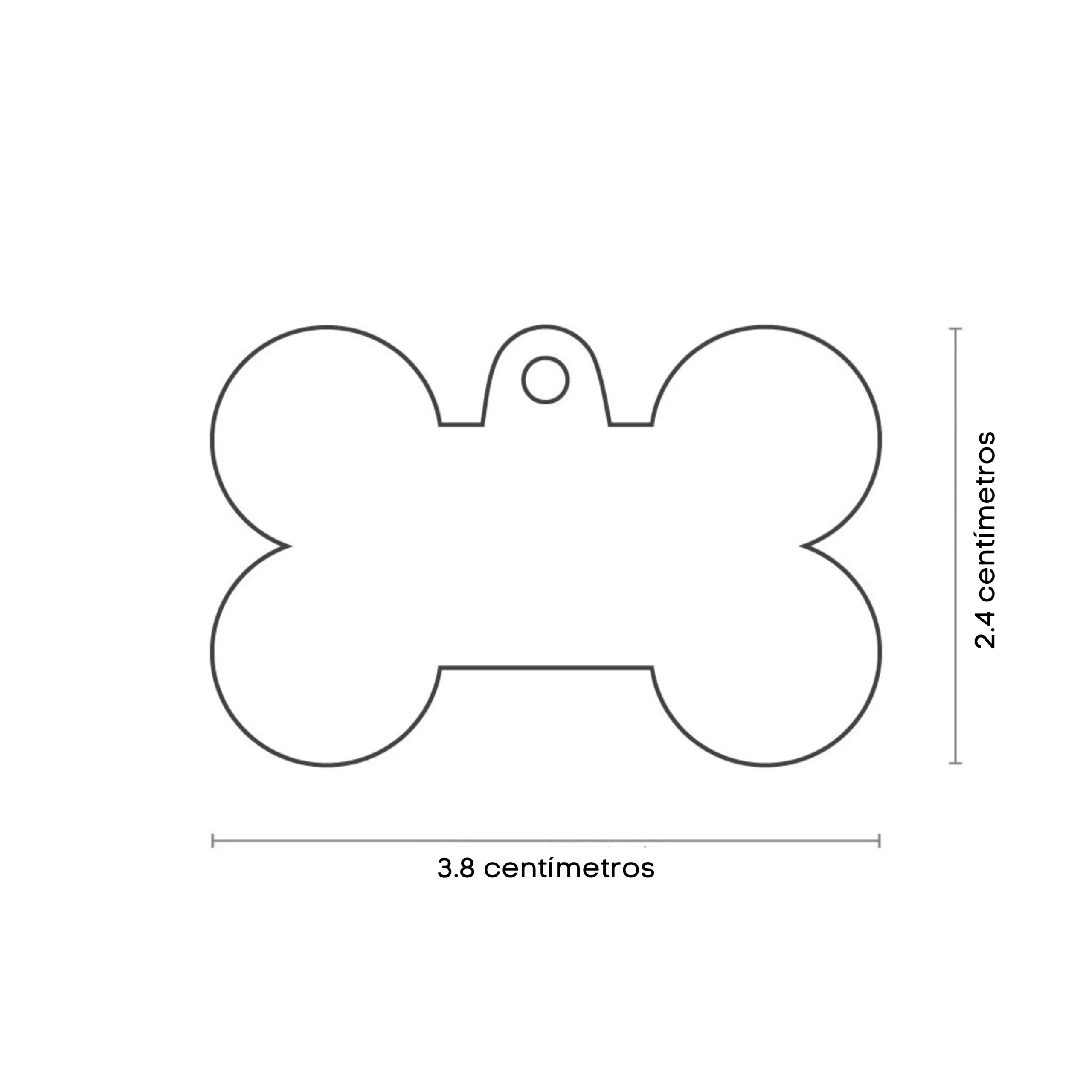 Placa ID Basic Handmade Grande Negra en Forma de Hueso para Perros - Imagen 2